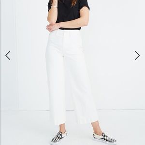 Madewell Emmett wide leg crop white sz 25